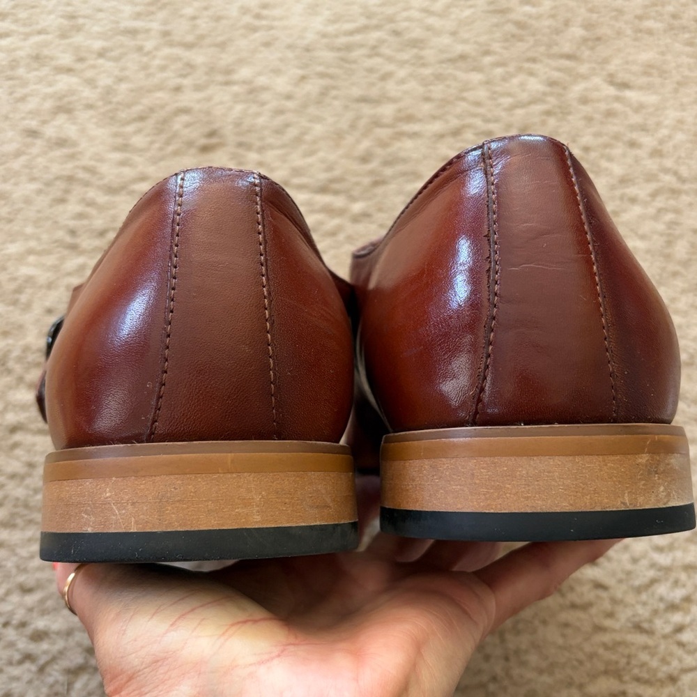 Stacy Adam’s cognac leather monk strap loafer dress shoe 12M - Picture 5 of 13